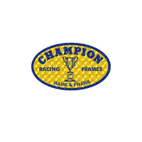 Champion - OVAL "Hank & Frank" PRISM decal - old school bmx - Bmx Products AU