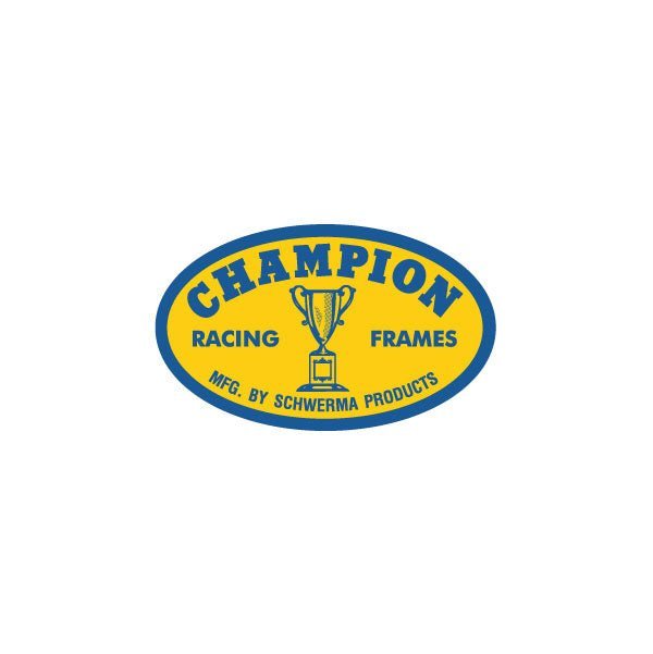 Champion - OVAL "MFG by Schwerma" decal - old school bmx - Bmx Products AU