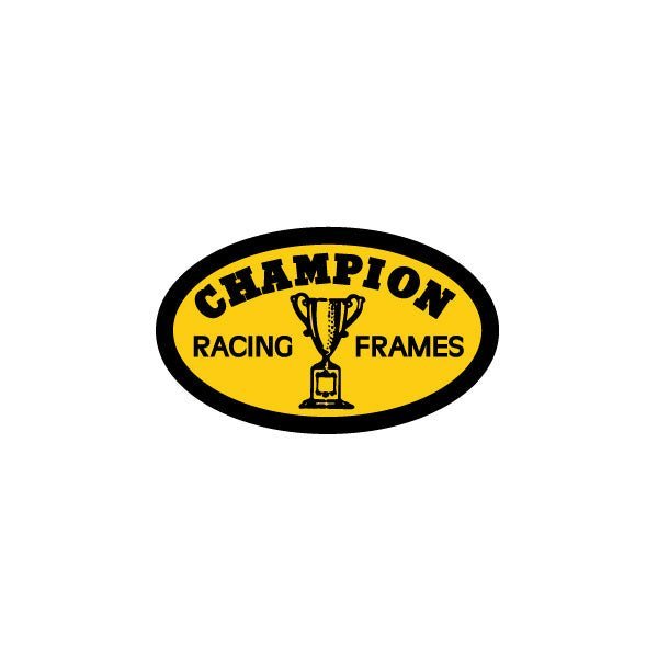 Champion - OVAL "RACING FRAMES" Black Yellow decal - old school bmx - Bmx Products AU