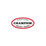 Champion - OVAL "RACING FRAMES" RED Black White decal - old school bmx - Bmx Products AU