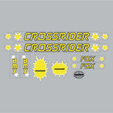 Crossrider - FOX decal set in yellow - Old school bmx - Bmx Products AU