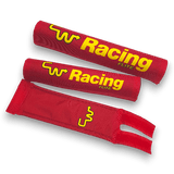 CW - Racing RED with Yellow & Black print Nylon pad set - old school bmx - Bmx Products AU