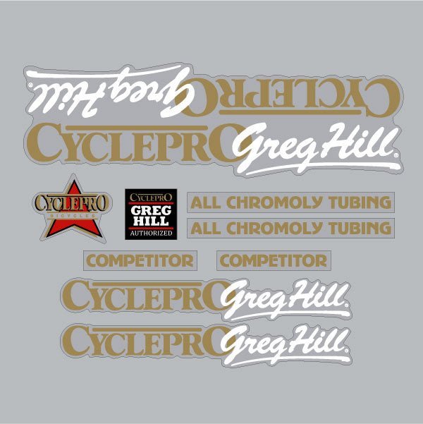 Cycle Pro - Competitor - Red and Gold decal set - old school bmx - Bmx Products AU