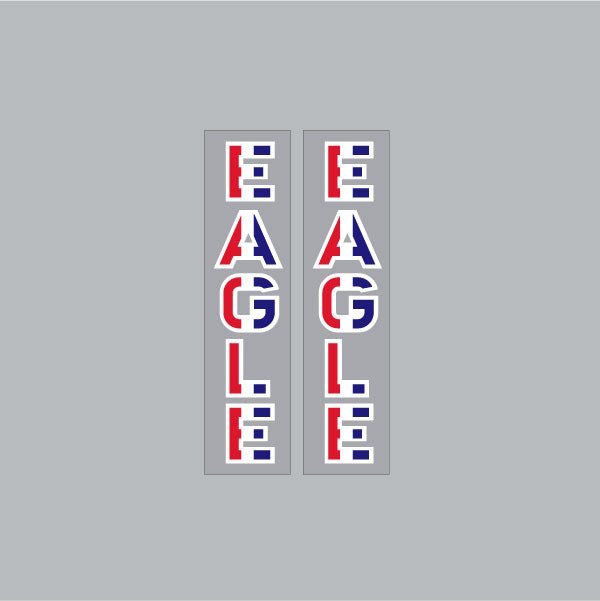 Dan Gurney - EAGLE - White outline - fork decals - old school bmx - Bmx Products AU