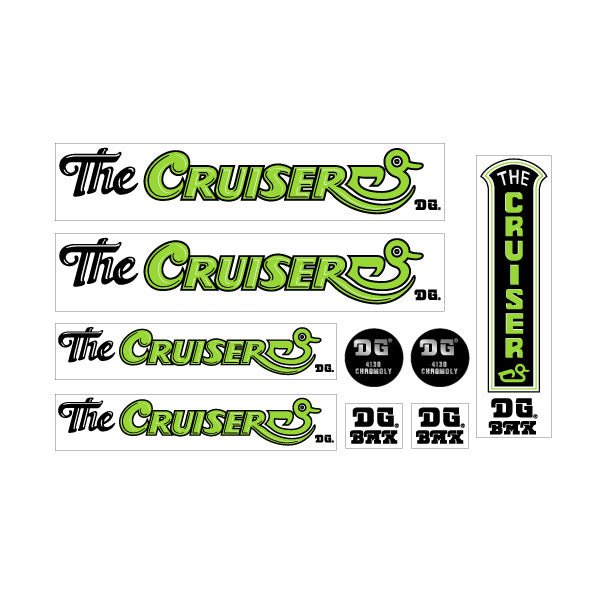 DG - The Cruiser - Green Duck decal set - on clear - Bmx Products AU