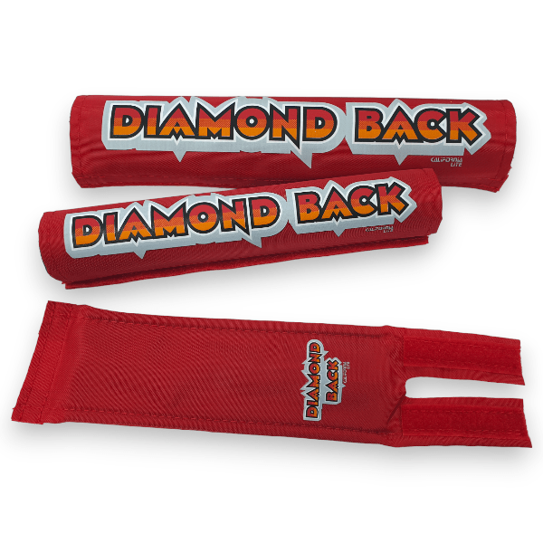 Diamond Back - 1982 - 1983 Nylon pad set - RED with Orange fade - old school bmx - Bmx Products AU