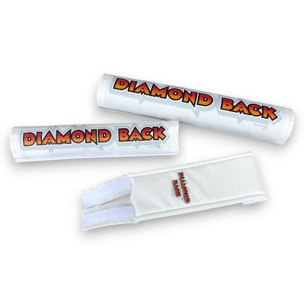 Diamond Back - 1982 - 1983 Nylon pad set - WHITE with Orange fade - old school bmx - Bmx Products AU