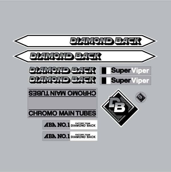 Diamond Back - 1984 Super Viper - for grey frame decal set - Old school bmx - Bmx Products AU