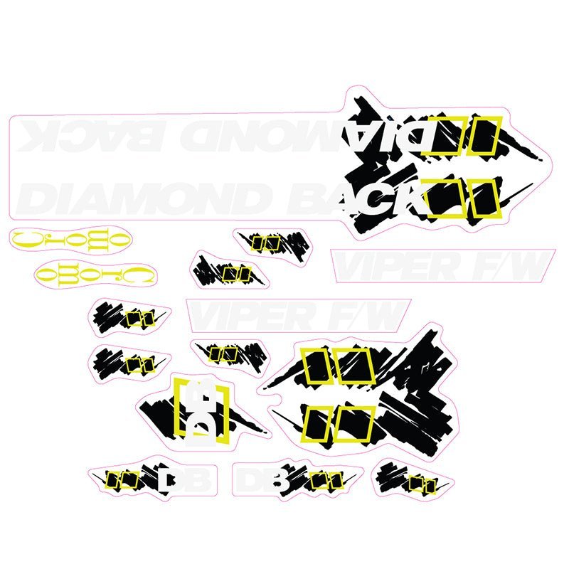 Diamond Back - 1990 Viper FW decal set for Red frame - Old school bmx - Bmx Products AU