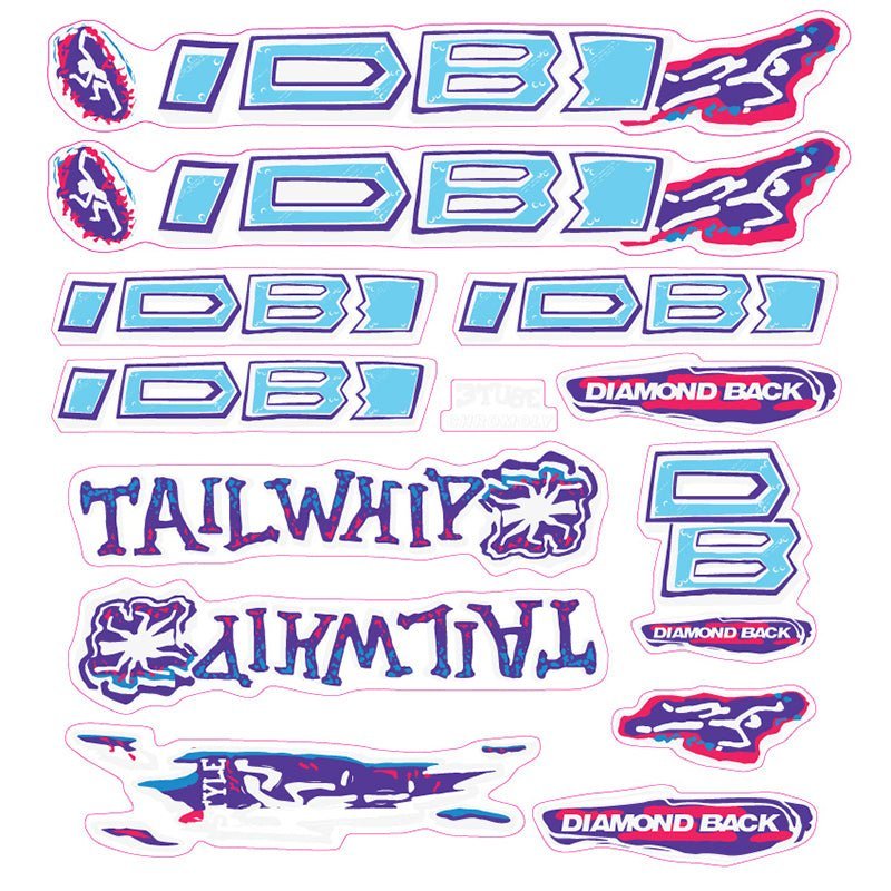 Diamond Back - 1991 Tailwhip decal set for Black frame - Old school bmx - Bmx Products AU