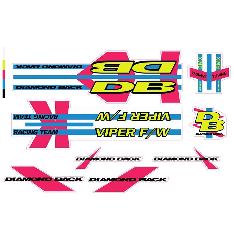 Diamond Back - 1991 Viper FW decal set for Chrome frame - Old school bmx - Bmx Products AU