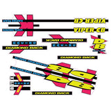 Diamond Back - 1992 Viper CB for Chrome frame decal set - Old school bmx - Bmx Products AU