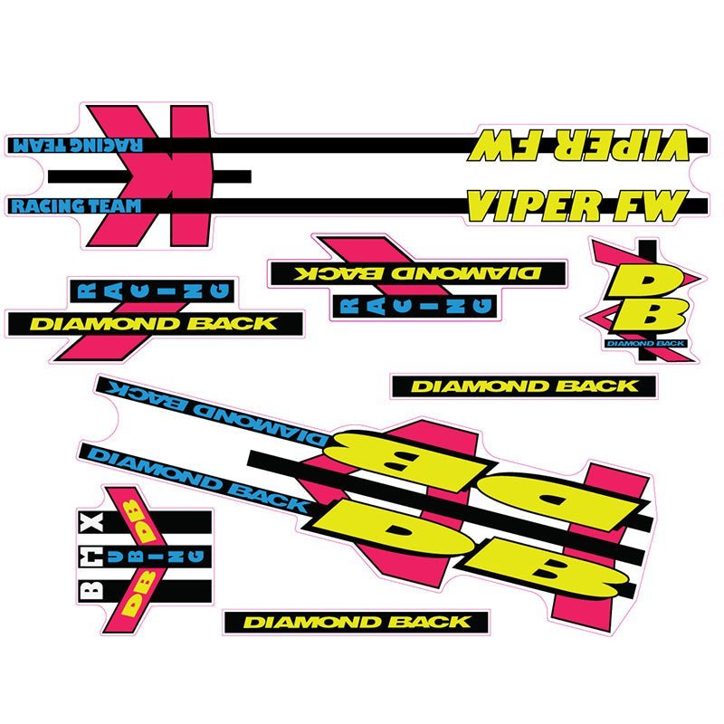 Diamond Back - 1992 Viper FW for Chrome frame decal set - Old school bmx - Bmx Products AU
