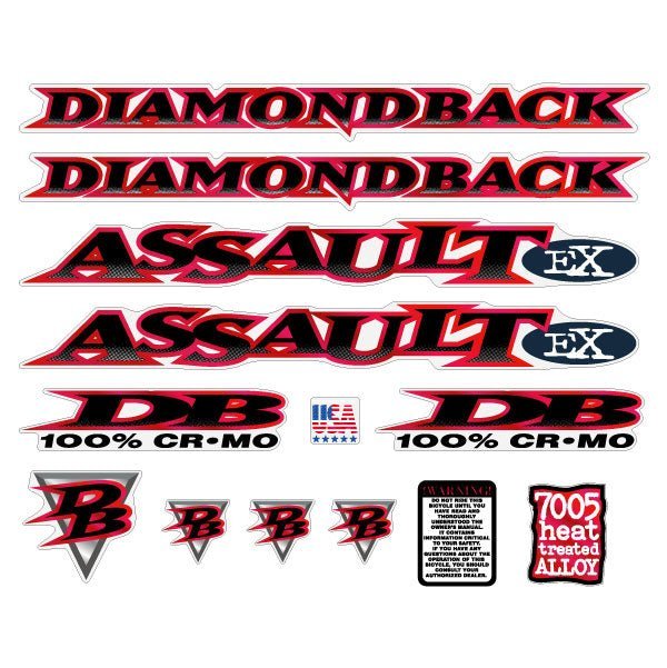 Diamond Back - 1997 Assult EX for polished frame decal set - Old school bmx - Bmx Products AU