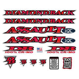 Diamond Back - 1997 Assult EX for white frame decal set - Old school bmx - Bmx Products AU