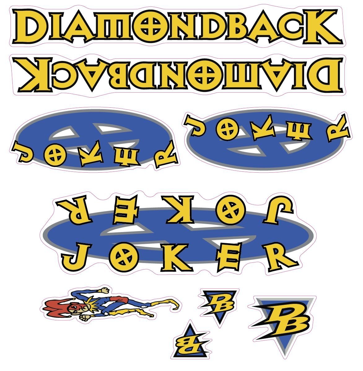 Diamond Back - 1998 Joker for chrome frame decal set - Old school bmx - Bmx Products AU