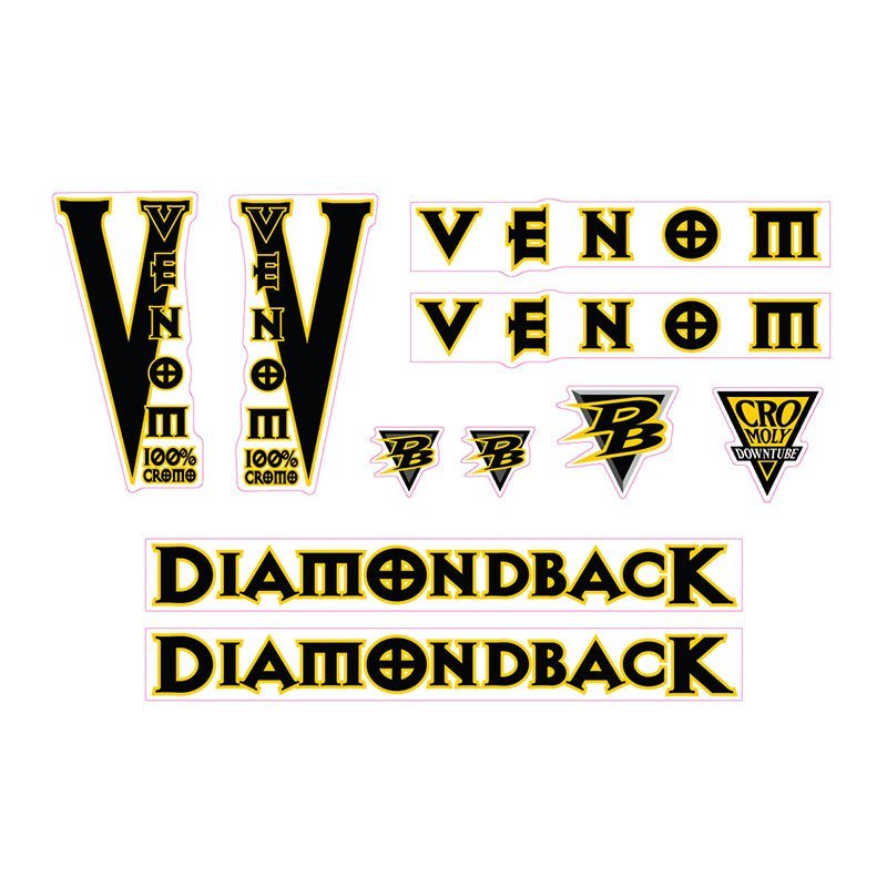 Diamond Back - 1998 Venom for chrome frame decal set - Old school bmx - Bmx Products AU
