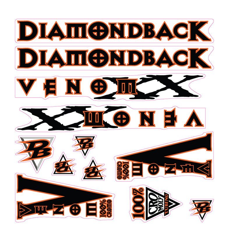 Diamond Back - 1998 Venom XX for chrome frame decal set - Old school bmx - Bmx Products AU