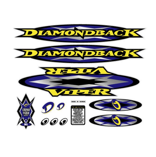Diamond Back - 1999 Viper for Chrome frame decal set - Old school bmx - Bmx Products AU