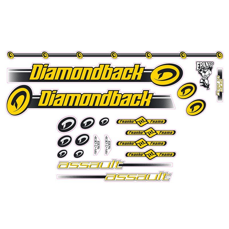 Diamond Back - 2000 Assult for Polished frame decal set - Old school bmx - Bmx Products AU