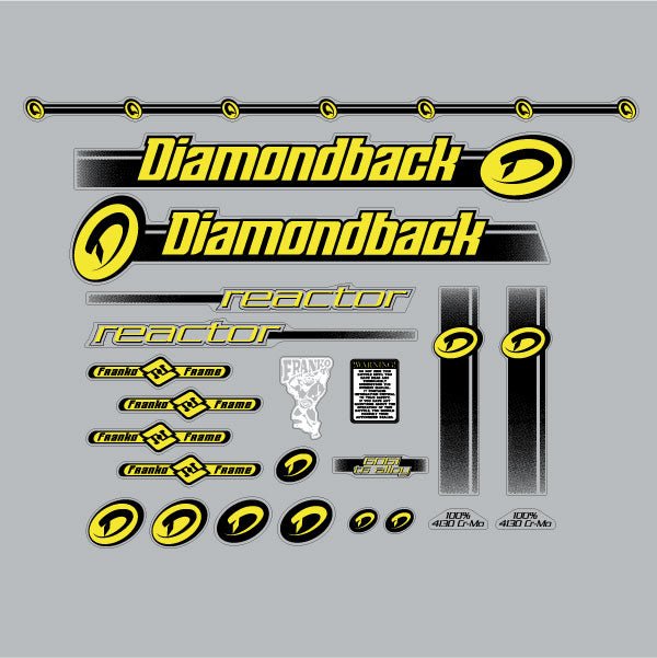 Diamond Back - 2000 Reactor Franco for Blue frame decal set - Bmx Products AU
