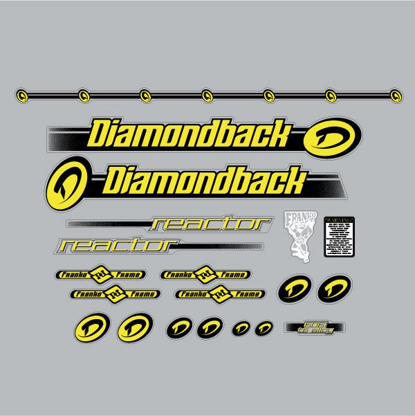 Diamond Back - 2000 Reactor Franco for Blue frame decal set - Old school bmx - Bmx Products AU