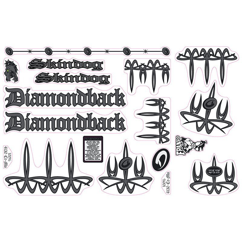 Diamond Back - 2000 Skindog for grey frame decal set - Old school bmx - Bmx Products AU
