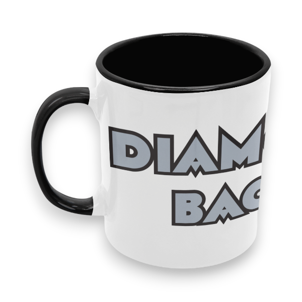 Diamond Back - Words - Black with silver Coffee Mug - old school bmx - Bmx Products AU