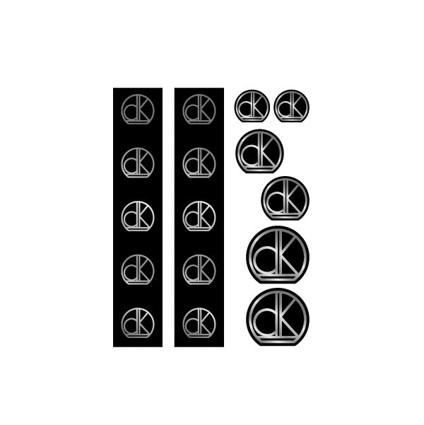 DK - Hub and parts decal pack BLACK - old school bmx - Bmx Products AU