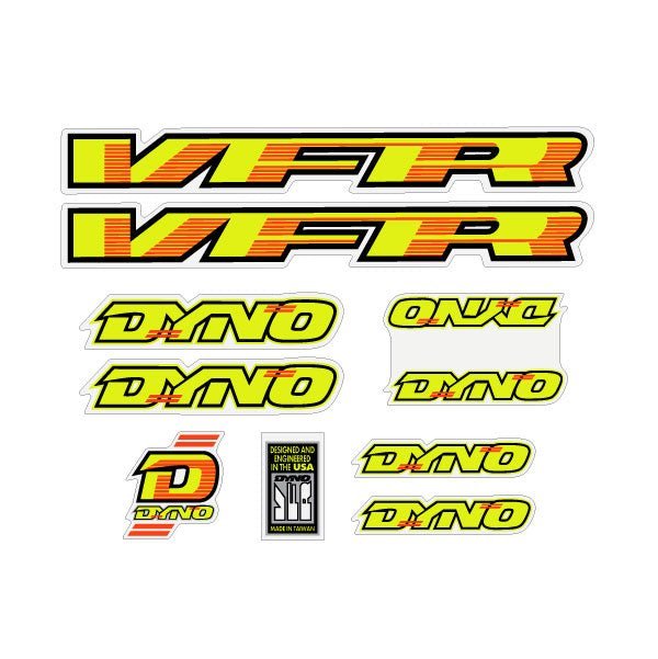 DYNO - 1992 VFR decal set for Chrome frame decal set - old school bmx - Bmx Products AU