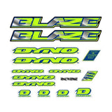 DYNO - 1993 BLAZE decal set Green - old school bmx - Bmx Products AU