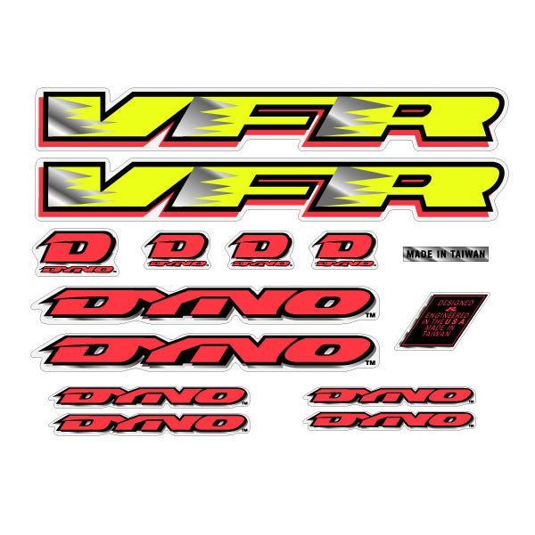 DYNO - 1993 VFR decal set for blue frame - old school bmx - Bmx Products AU