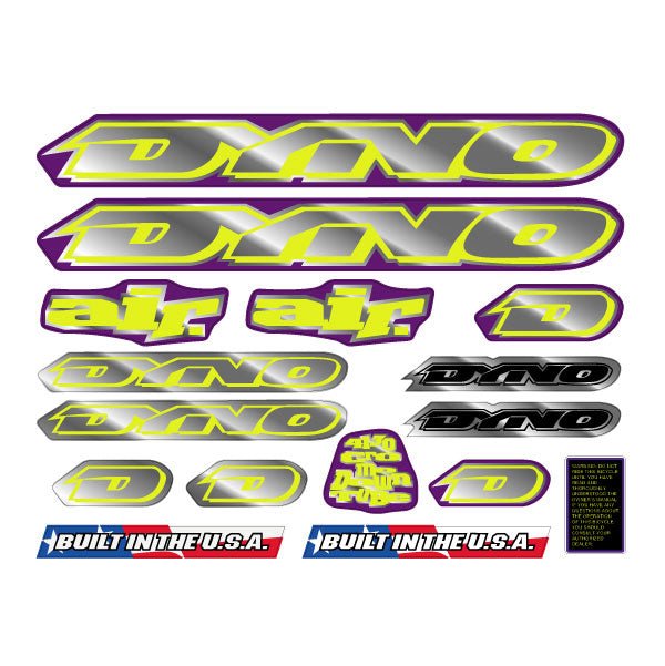 DYNO - 1994 AIR decal set for Purple frame - old school bmx - Bmx Products AU