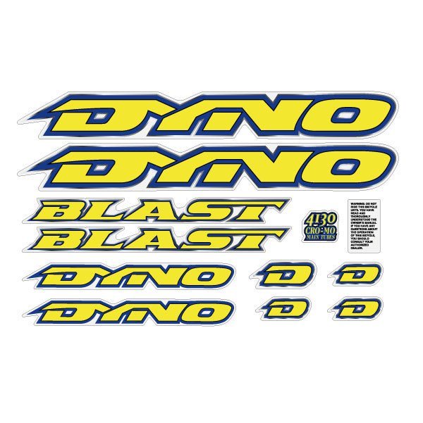DYNO - 1995 BLAST decal set for black frame - old school bmx - Bmx Products AU