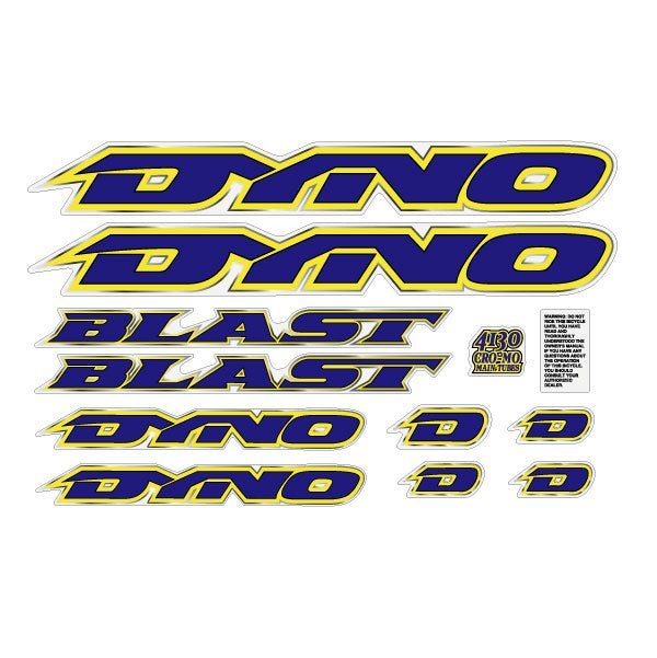 DYNO - 1995 BLAST decal set for chrome frame - old school bmx - Bmx Products AU