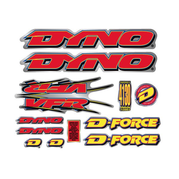 DYNO - 1996 NITRO decal set on chrome - old school bmx - Bmx Products AU