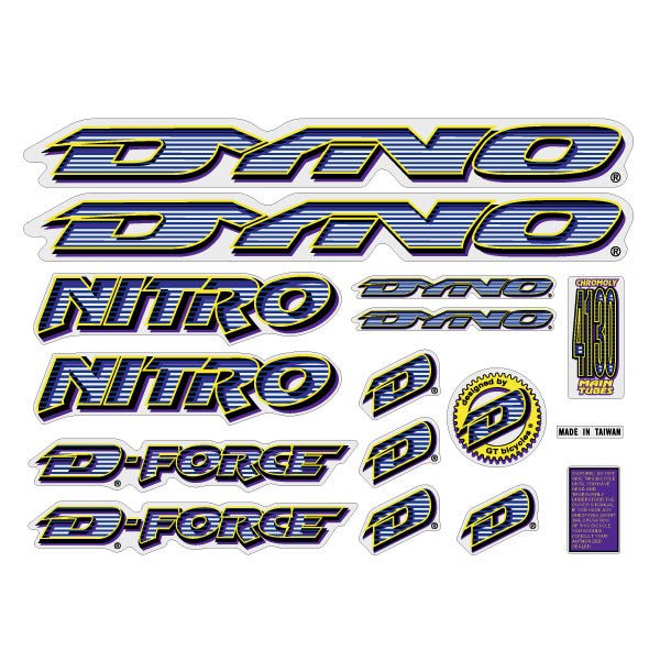 DYNO - 1997 Nitro - for chrome frame decal set - old school bmx - Bmx Products AU