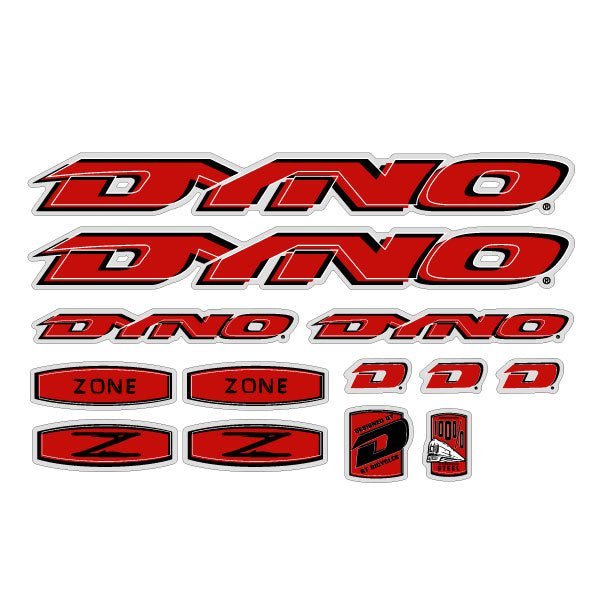 DYNO - 1998 ZONE decal set for green framet - old school bmx - Bmx Products AU