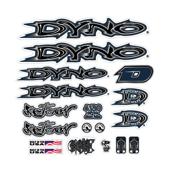 DYNO - 1999 DETOUR decal set for brown frame - old school bmx - Bmx Products AU