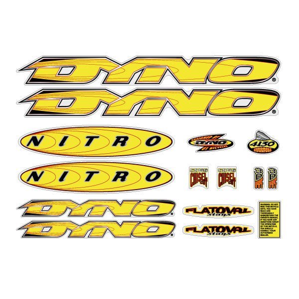 DYNO - 1999 NITRO decal set for red frame - old school bmx - Bmx Products AU