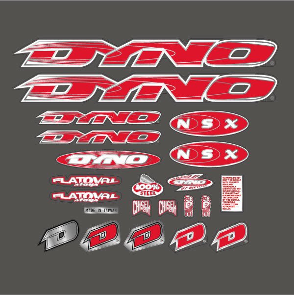 DYNO -1999 NSX decal set for Black frame - Bmx Products AU
