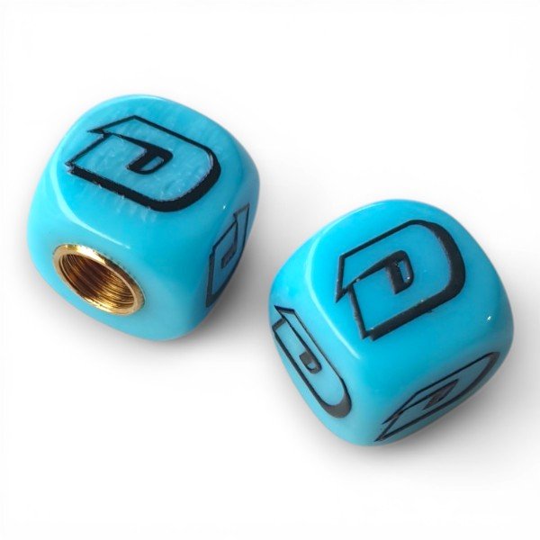 DYNO - One color Dice Tire Valve Caps (Pair) - Light Blue - old school bmx - Bmx Products AU