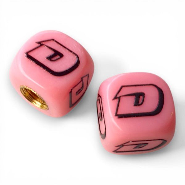 DYNO - One color Dice Tire Valve Caps (Pair) - Pink - old school bmx - Bmx Products AU
