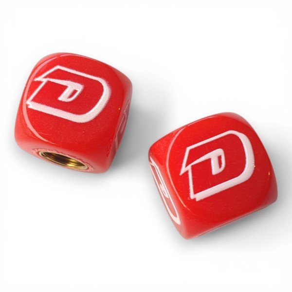 DYNO - One color Dice Tire Valve Caps (Pair) - Red - old school bmx - Bmx Products AU
