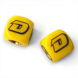 DYNO - One color Dice Tire Valve Caps (Pair) - Yellow - old school bmx - Bmx Products AU