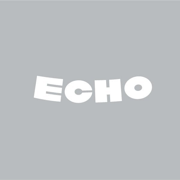 Echo - Helmet Decal - Curved Die cut - WHITE decal - old school bmx - Bmx Products AU