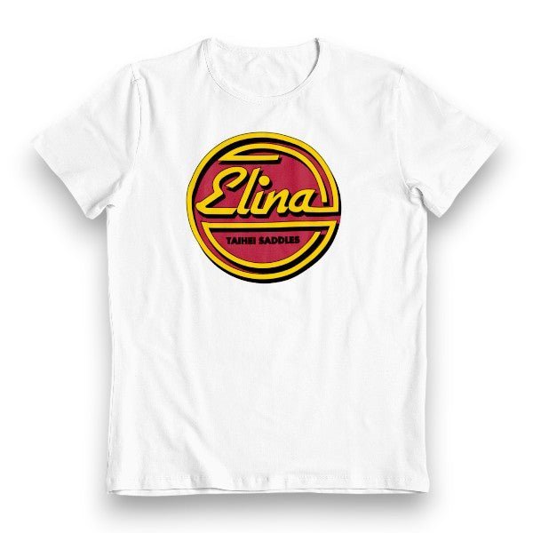 Elina - Taihei Saddles logo on whte shirt - Old school bmx - Bmx Products AU