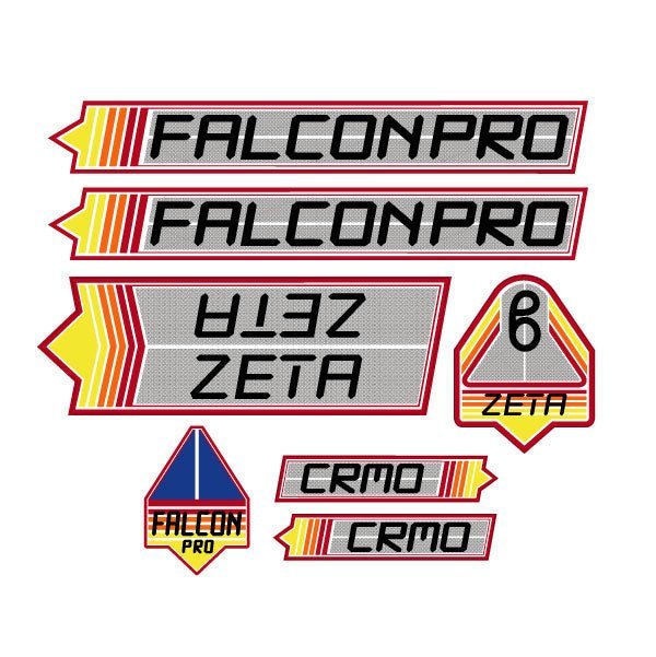 Falcon Pro - Zeta decal set - Old School BMX - Bmx Products AU
