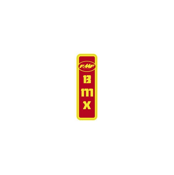 FMF - BMX Red & Yellow Seat tube decal - old school bmx - Bmx Products AU