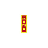 FMF - BMX Red & Yellow Seat tube decal - old school bmx - Bmx Products AU